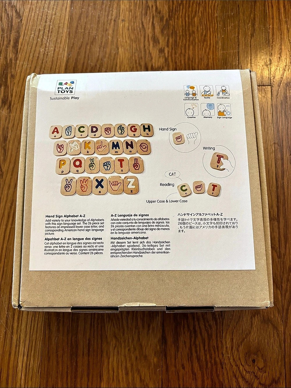 PlanToys Hand Sign Alphabet A-Z Wooden Blocks